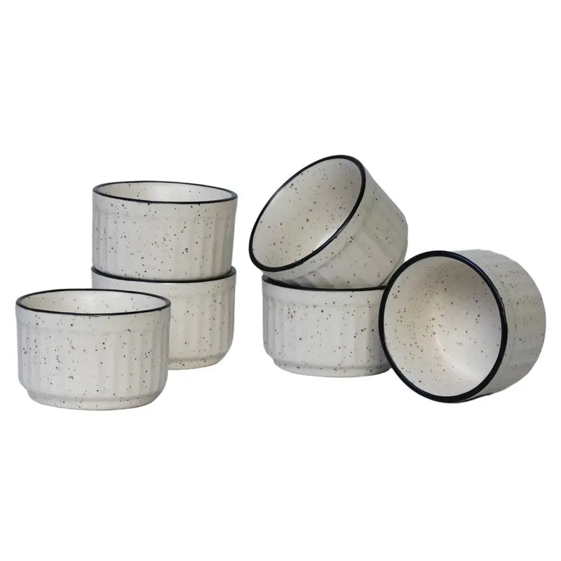 Virelle Ceramic Dip Bowls (White ,50 mL Each) - Set Of Six media 5