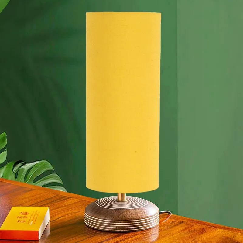 Savera Siera Fabric Table Lamp - Yellow,Brown media 2