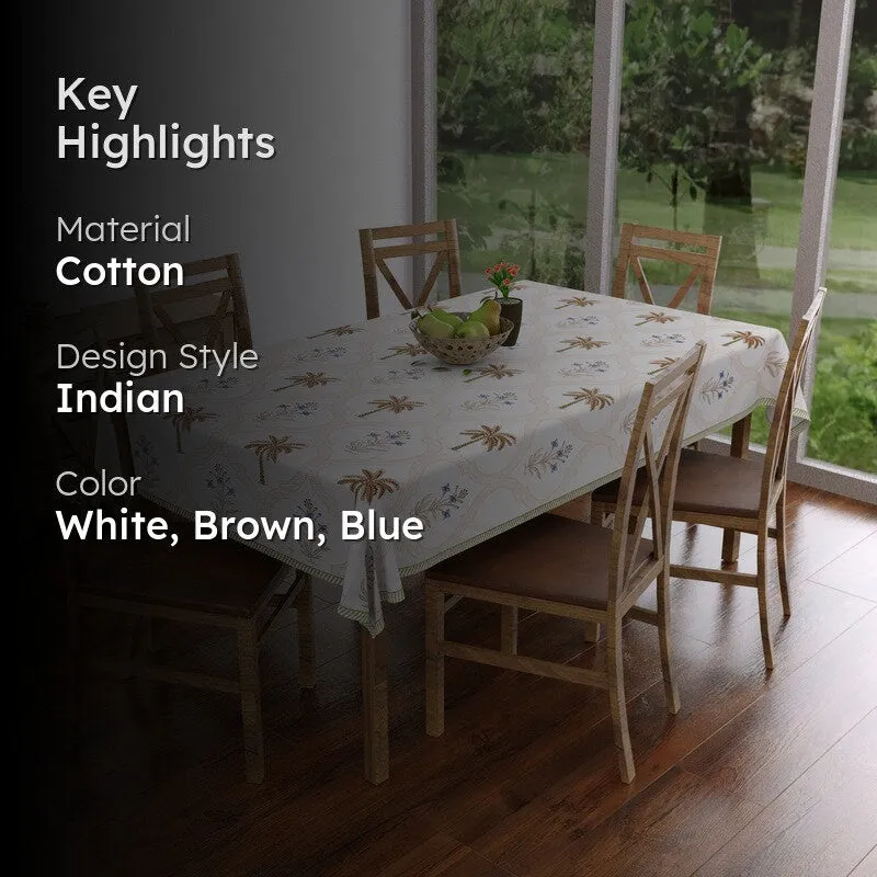Tropical Cotton Table Cover - Brown,Blue media 2