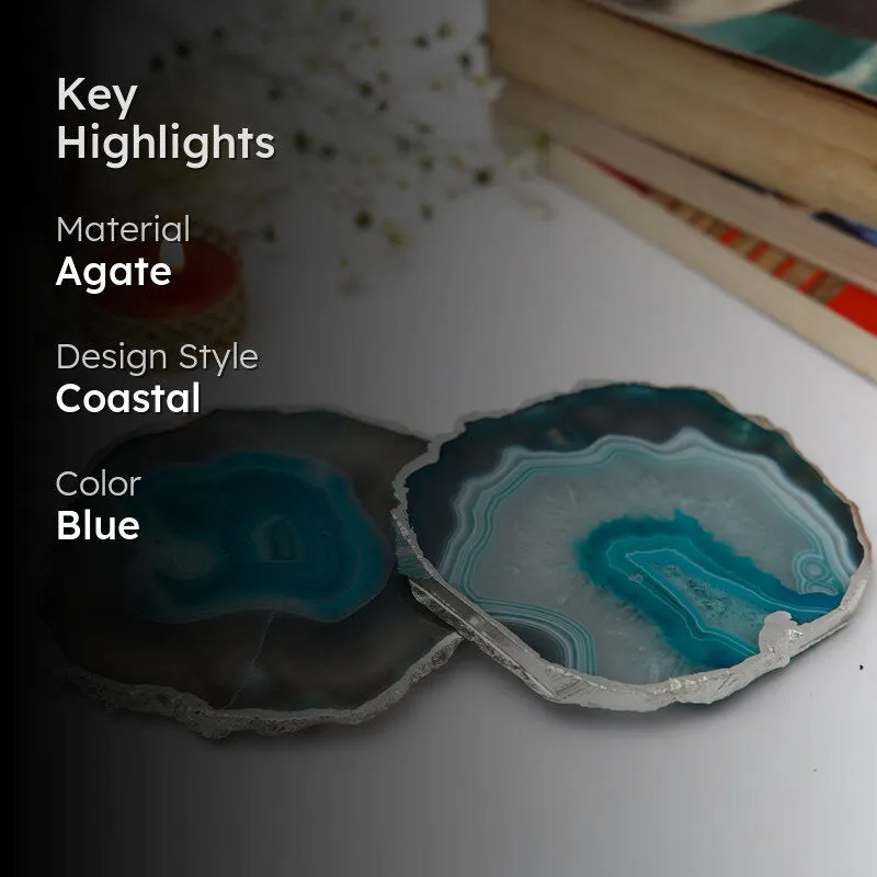 Vesto Brazilian Agate Coaster (Turquoise) - Set Of Two media 2