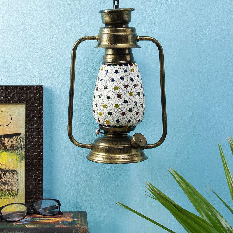 Divyara Mosaic Lantern Iron Wall Lamp - Gold media 3