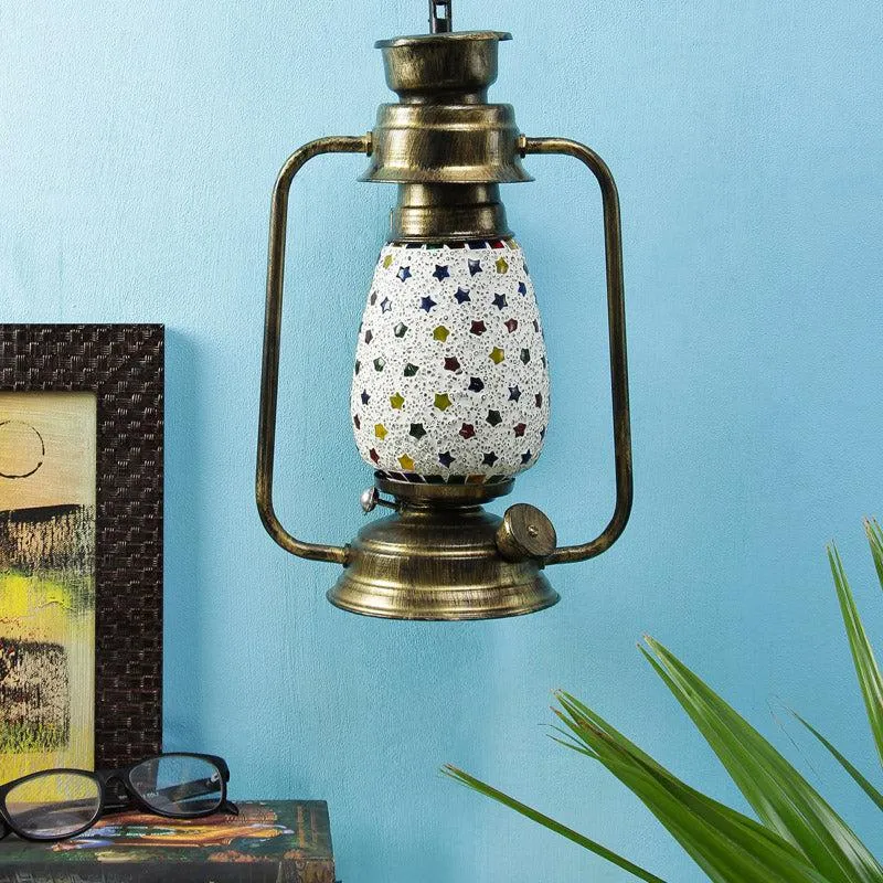 Divyara Mosaic Lantern Iron Wall Lamp - Gold media 3