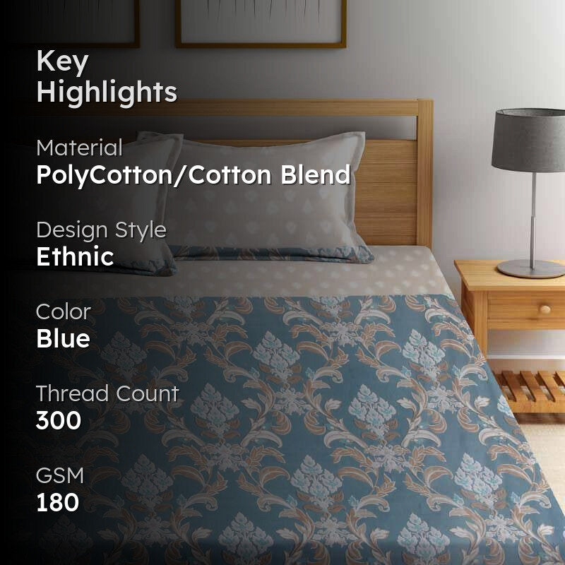 Pristine Paisley Printed Bedsheet - 180 GSM media 2