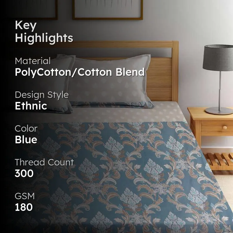 Pristine Paisley Printed Bedsheet - 180 GSM media 2