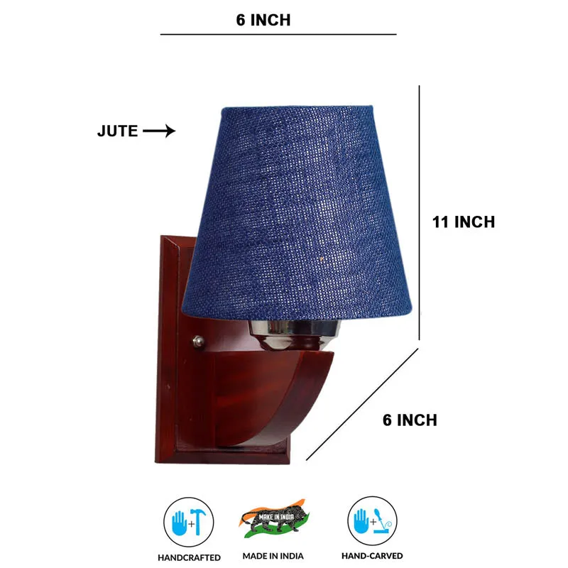 Midnight Mist Conical Wooden Wall Lamp media 7