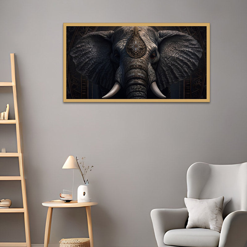 Gaja Gambir Wall Painting With Frame