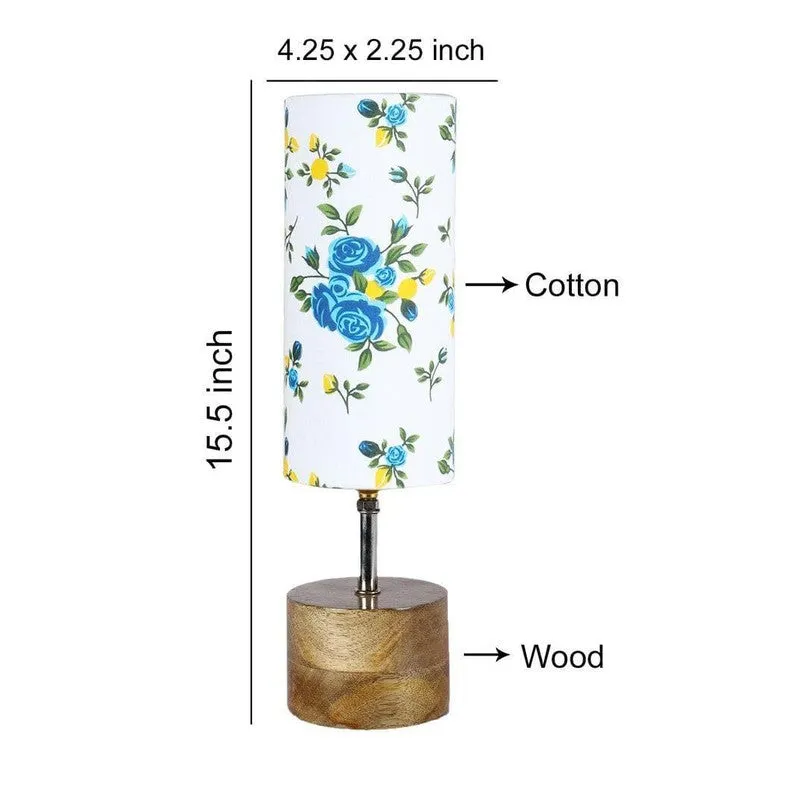 Floral Rustic Fabric Table Lamp - Blue,White media 7