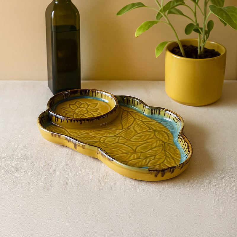 Cloud Glaze Ceramic Chip & Dip Platter media 3