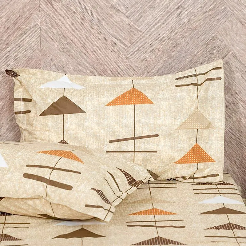 Arrow Truce Cotton Bedsheet (Light Brown) - 144 TC media 4