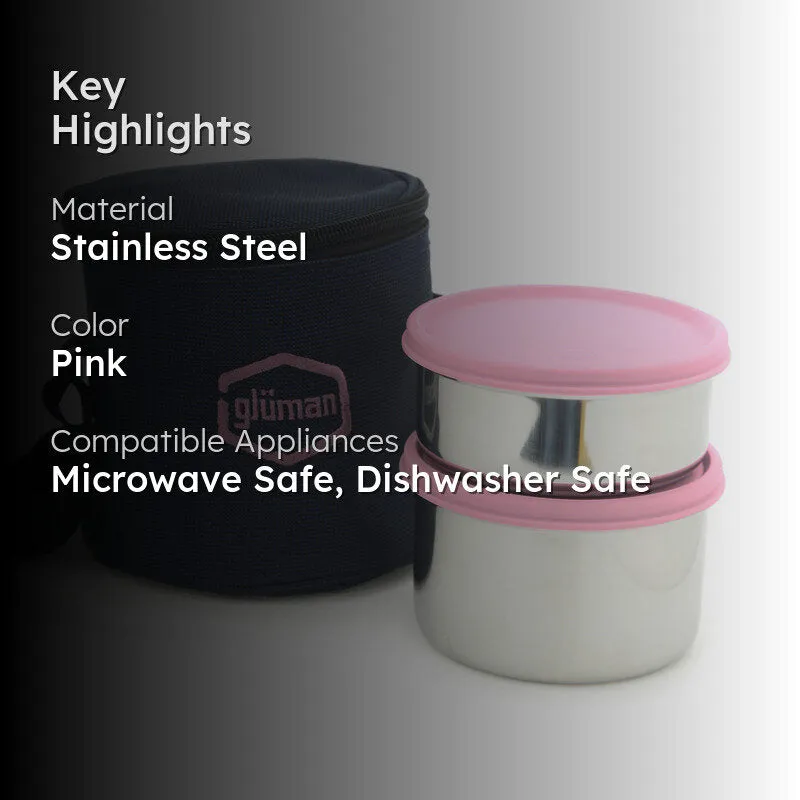 Darian Pink Lunch Box (500 ml/350 ml) - Three Piece Set media 2