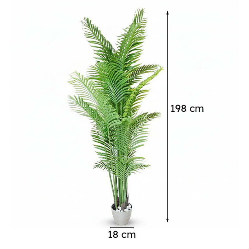 Palmera Artificial Areca Palm With Black Plastic Pot - 198 cm (6.5 ft) media 11
