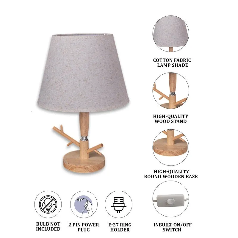 AarviDecor Easton Designer Cotton Table Lamp - Grey media 8
