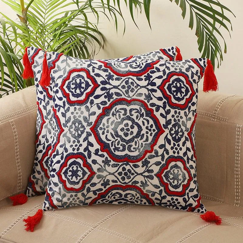 Cairo Dreams Printed Cotton Cushion Cover - Set Of Two media 2