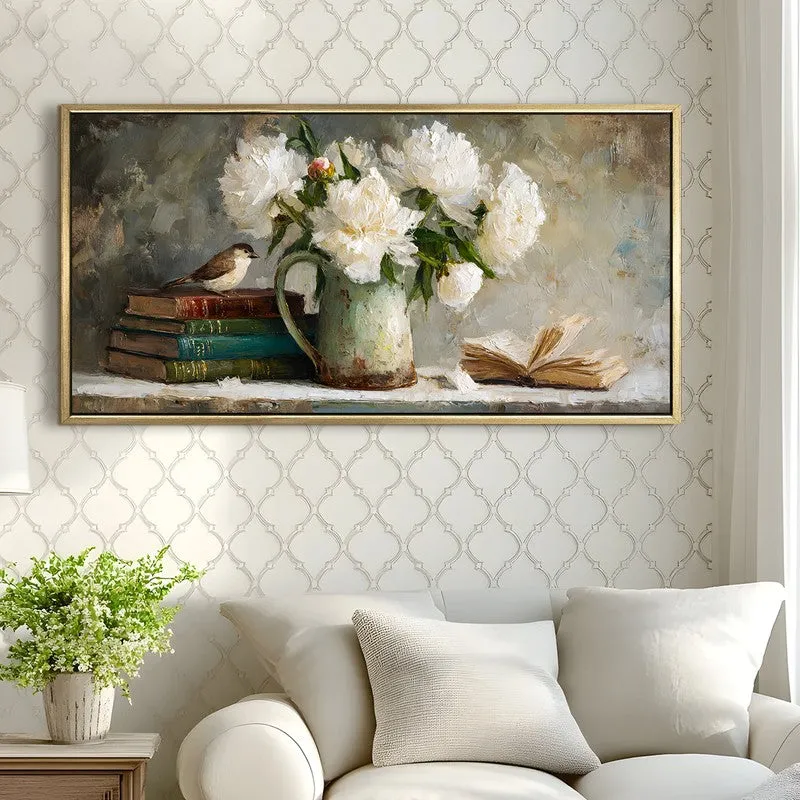 Aged-books Canvas Wall Painting With Frame media 4
