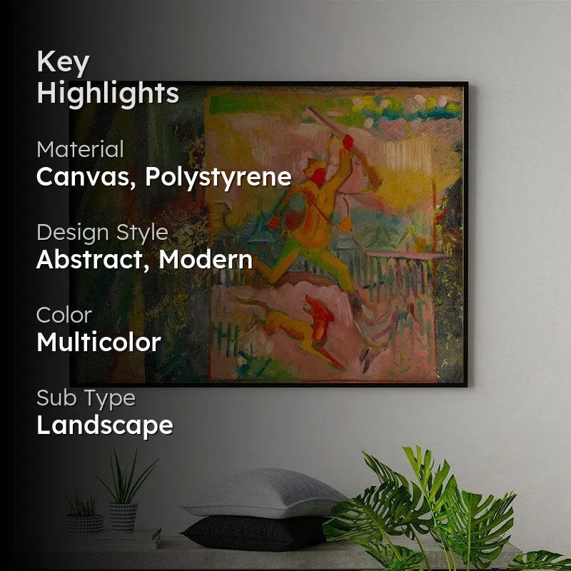 Campfire Abstract Canvas Painting - Black Frame media 2