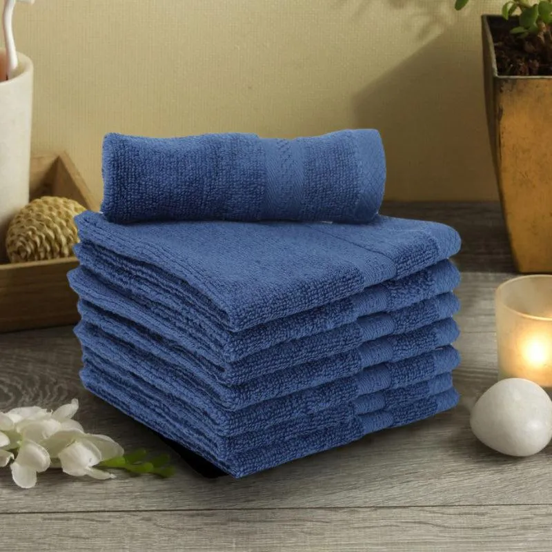 Miorah Face Towel (Blue) - Set Of Eight media 1