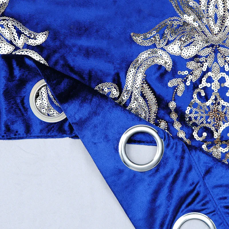 Royal Blue Elegance Curtain - Set Of Two media 5