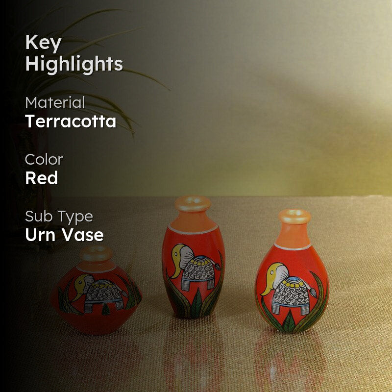 Indravadan Terracotta Vase - Three Piece Set media 2