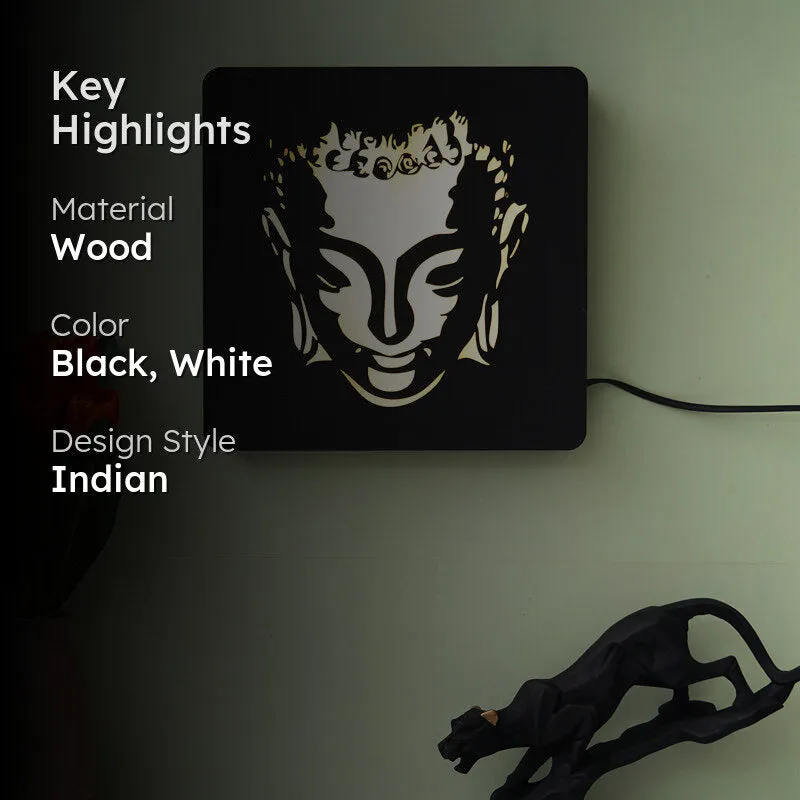 Lord Buddha LED Wooden Wall Lamp media 2
