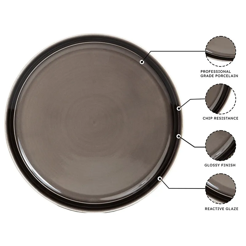 Caspian Porcelain Quarter Plate (Grey) - Set Of Six media 5