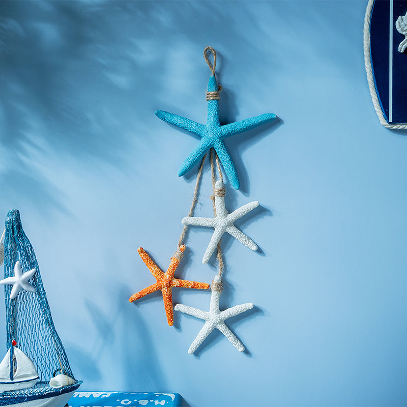Starfish String Wooden Wall Accent (Light Blue) - Set Of Two media 3