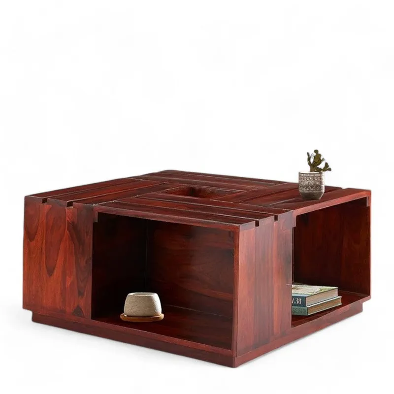 Xervon Sheesham Wooden Center Table - Brown media 3