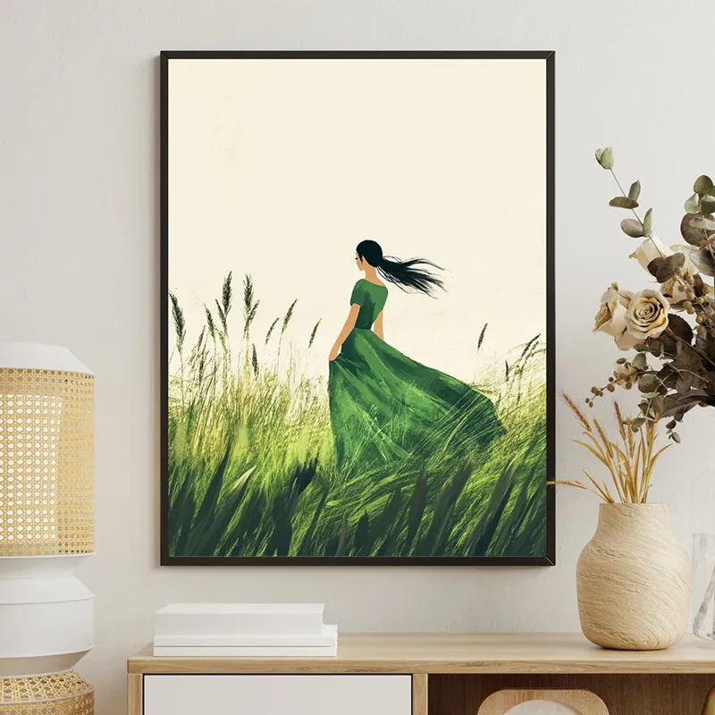 Wind In Hair Canvas Wall Art With Resin Frame media 1