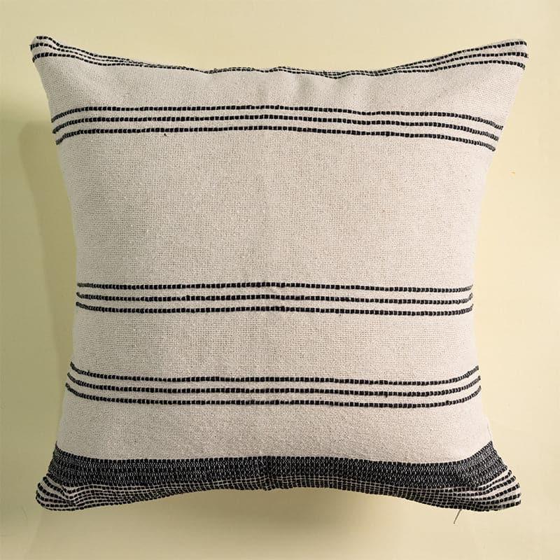 Linear Beige Cotton Cushion Cover media 3