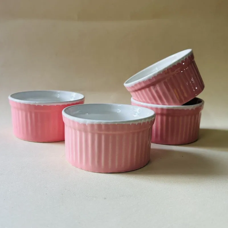 Ceramic Dessert Bowls (Pink,150 mL Each) - Set Of Four media 3