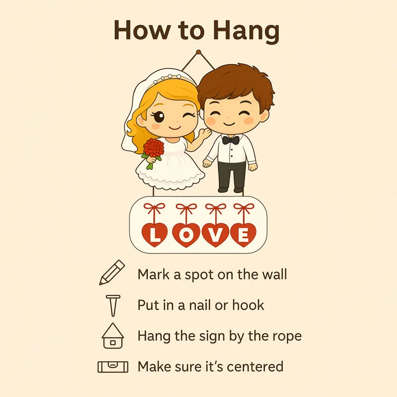 Cute Bride n' Groom Polyester & MDF Wall Hanging media 6