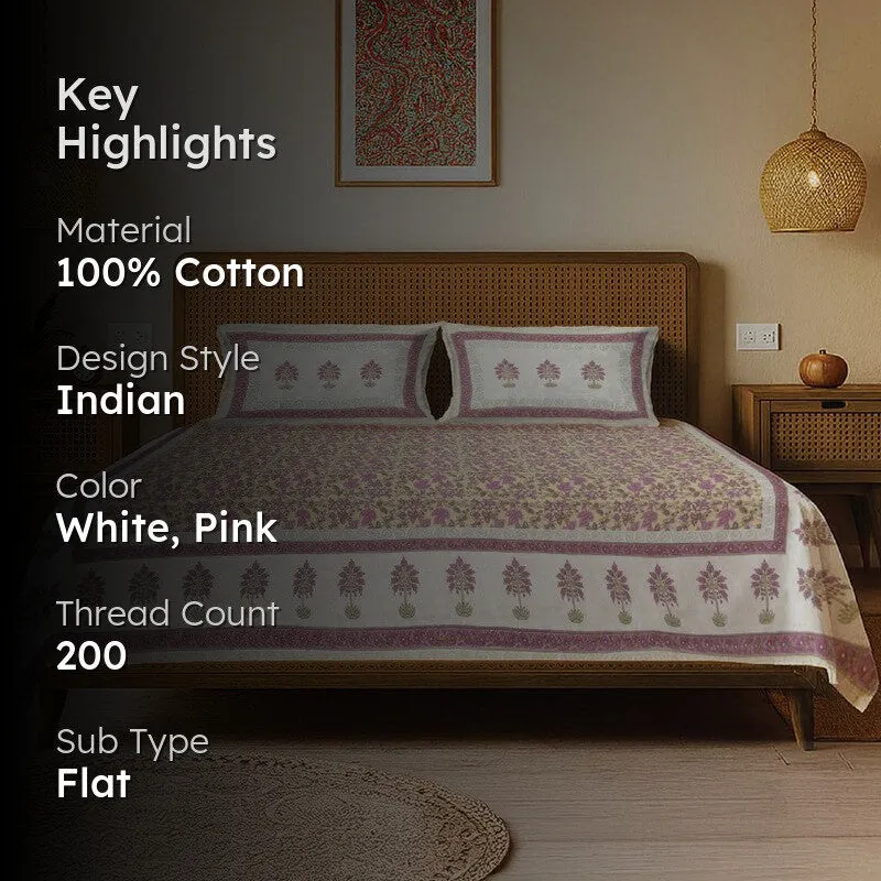 Urban Space Natural Harmony Cotton Bedsheet (Yellow) - 200 TC media 2