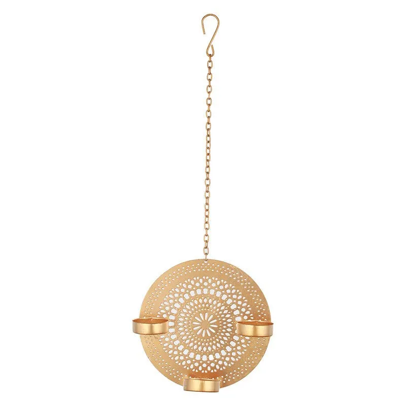 Moksha Tealight Candle Holder (Gold) - Set of Two media 3