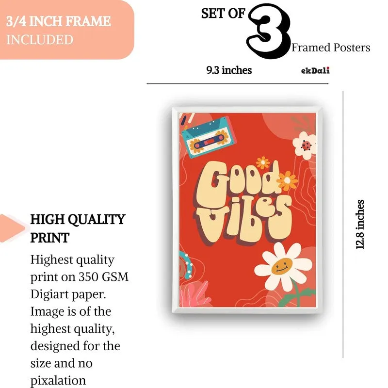 Retro Boost Paper Wall Painting With Frame - White media 10