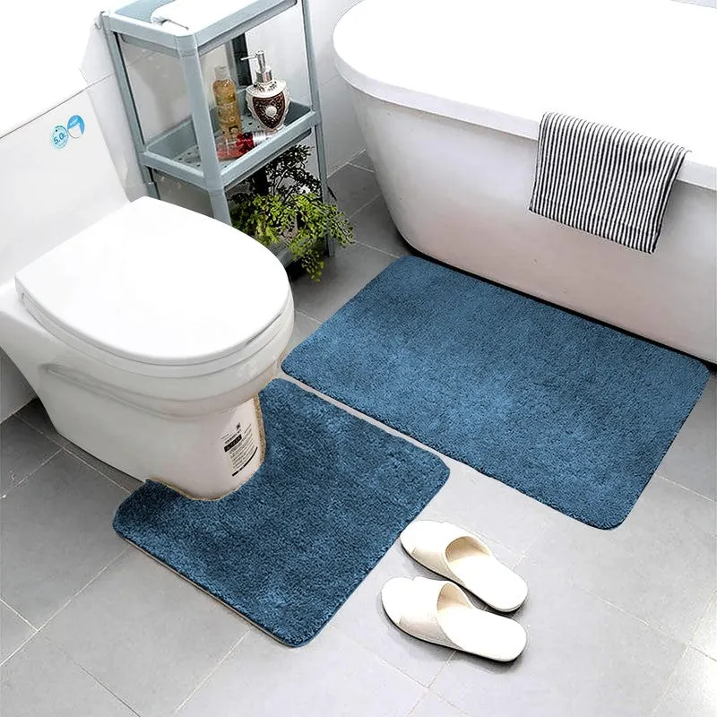 BathEase Anti Skid Bath Mats (Blue) - Set of Two media 4