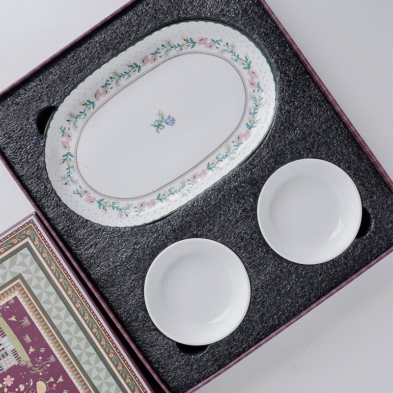 Magique by The Wishing Chair Emerald Ribbon Glow Ceramic Platter & Bowls With Giftbox - Three Piece Set media 3