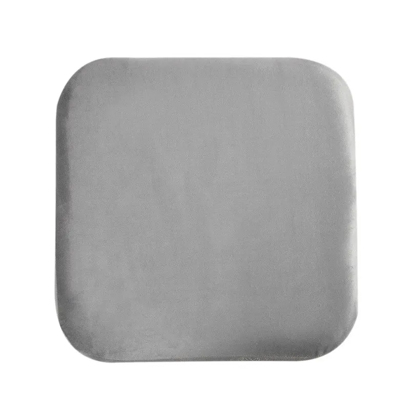Aureum Solid Velvet Pouffe - Grey media 4