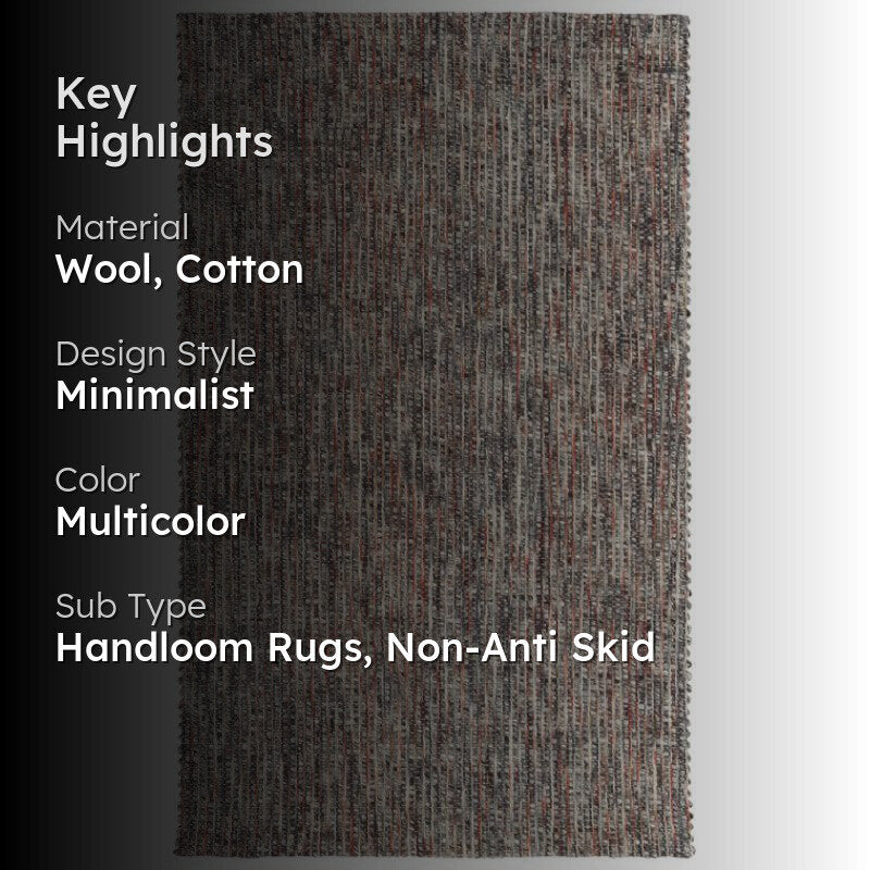Artistry Threads Hand Woven Wool Rug - Multicolor media 2