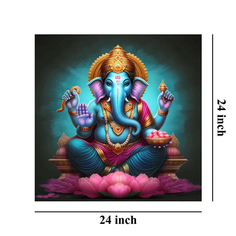 Lord Ganesha Poly Canvas Wall Painting media 9