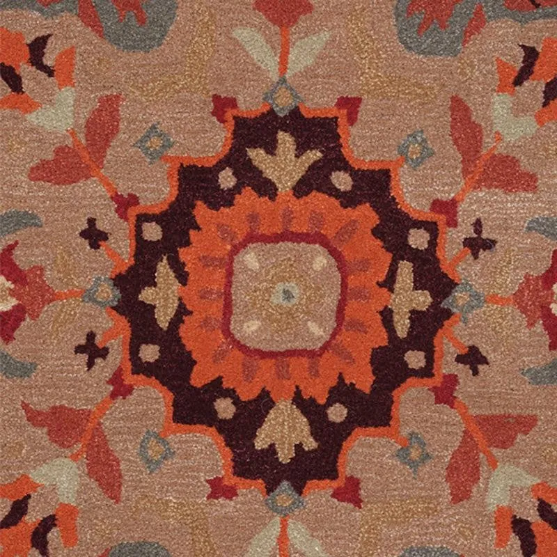 Nephthys Hand Tufted Ethnic Wool & Nylon Carpet - Rust Red media 6