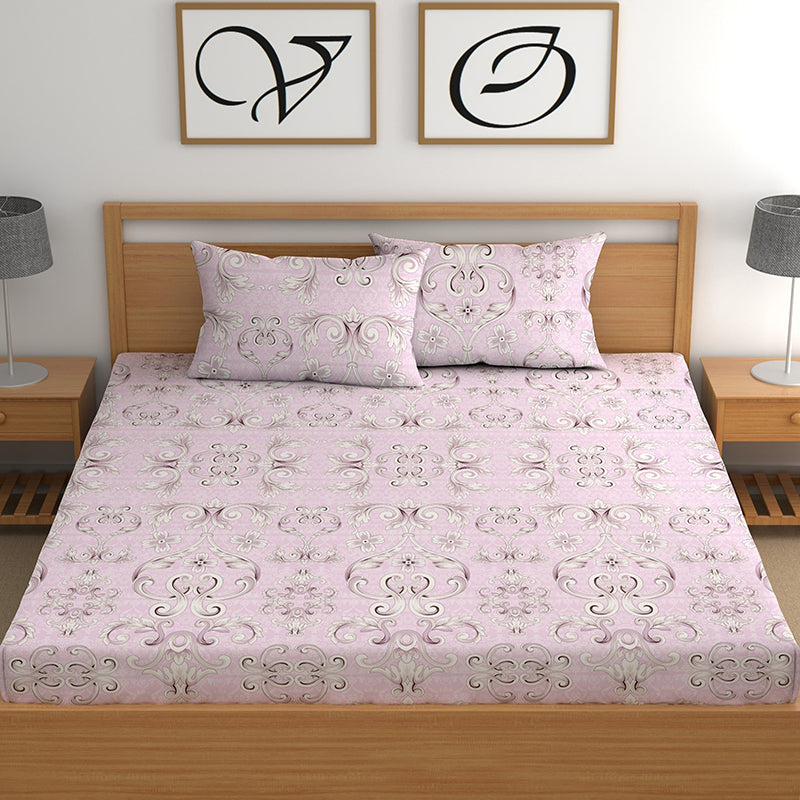 Pastel Bloom Tapestry Floral Microfiber Microfiber Bedsheet - 150 GSM media 5
