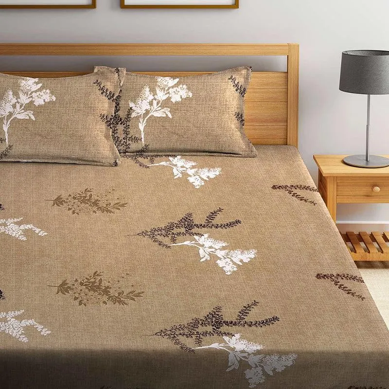 Pongo Floral PolyCotton Bedsheet - 150 GSM media 1