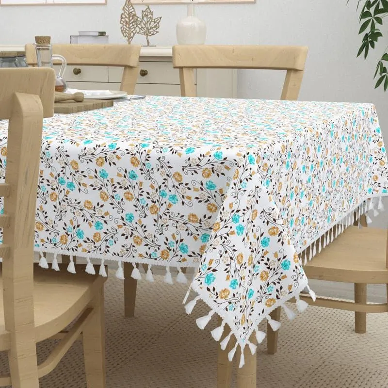 Adva Floral Table Cloth - Blue & Yellow media 4