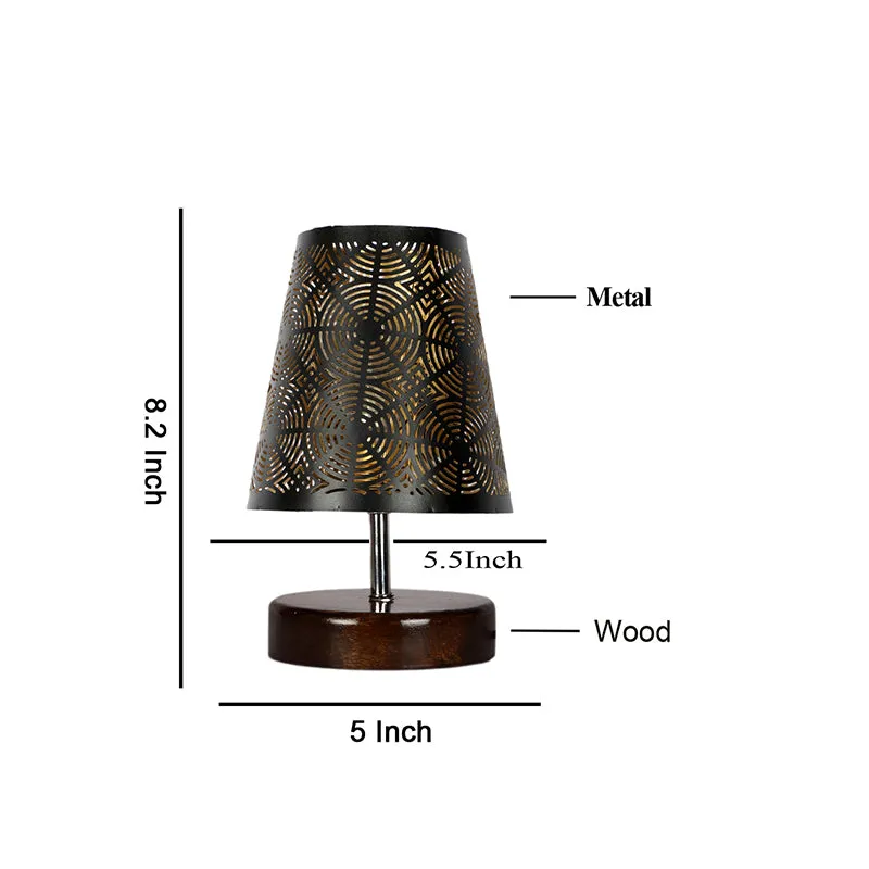 Mita Flora Etched Metal Table Lamp - Black media 5