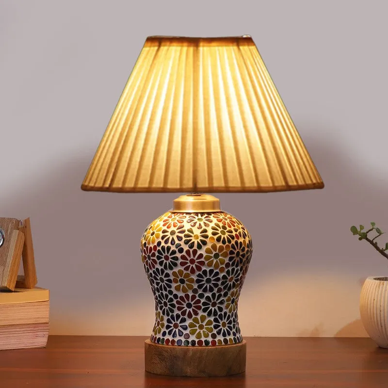 Aurelia Pleatra Wooden Table Lamp - Multicolor media 1