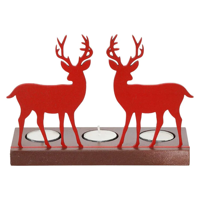 Blizten & Rudolph Wood Christmas Tea Light Holder - Red media 7
