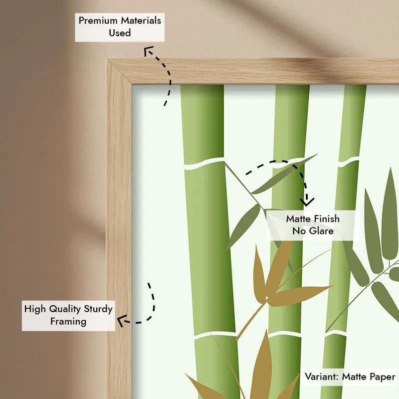 Ethereal Bamboo Botanical Archival Paper Wall Art - Natural Brown Frame media 6