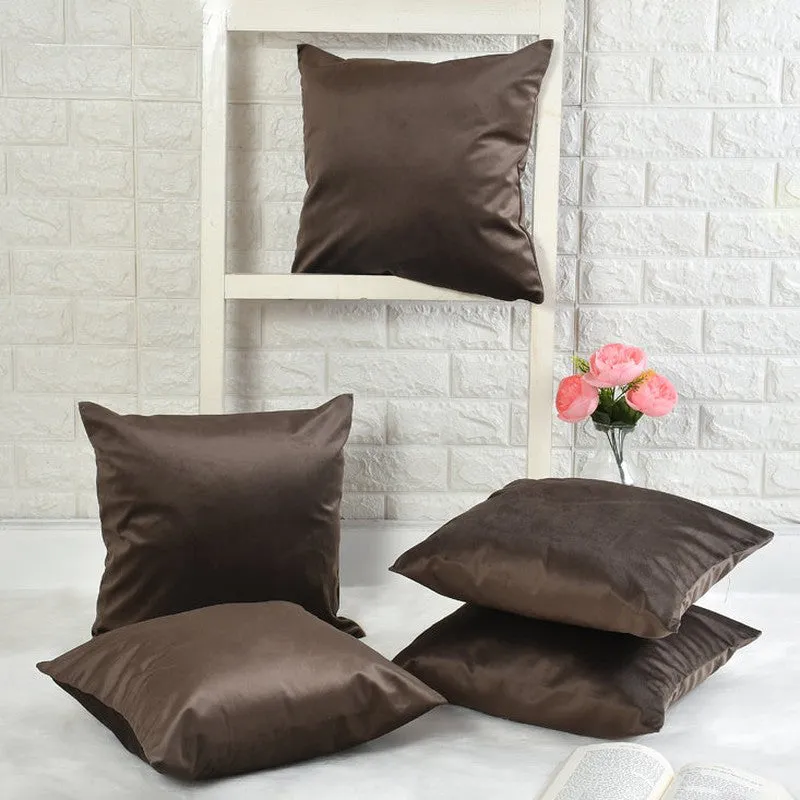Vintara Velvet Cushion Cover (Brown) - Set Of Five media 2