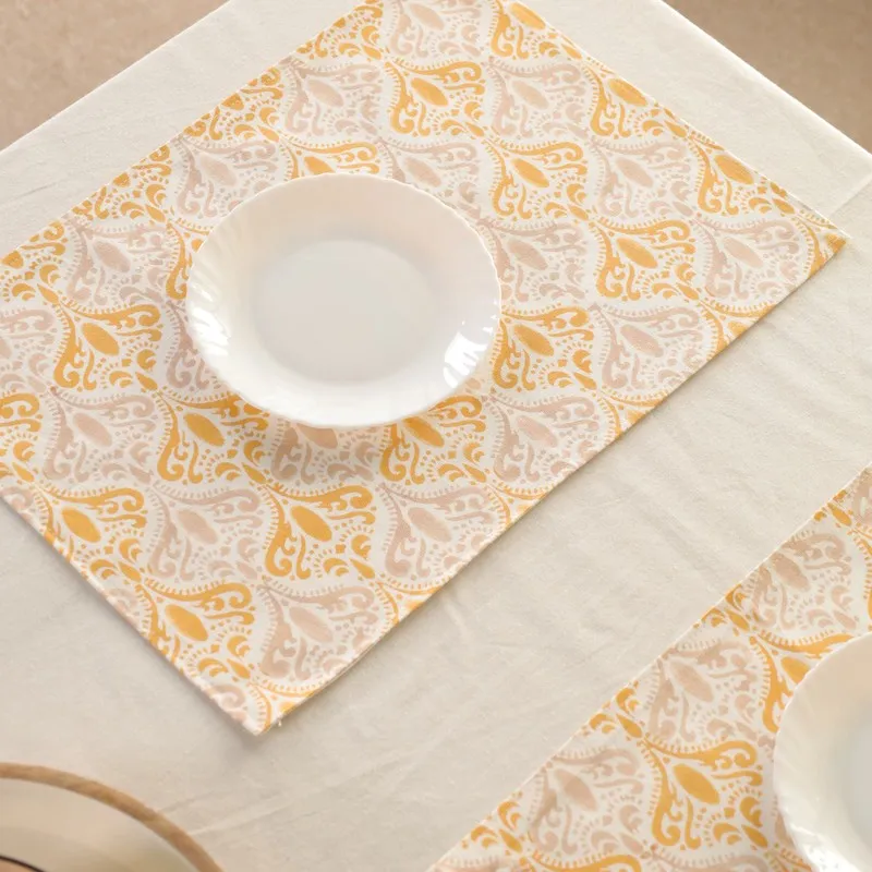 Yellow Prism Weave Canvas Table Mats - Set Of Six media 5