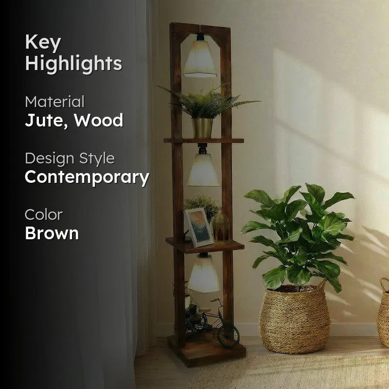 Julep Shelf Jute And Wooden Floor Lamp media 2