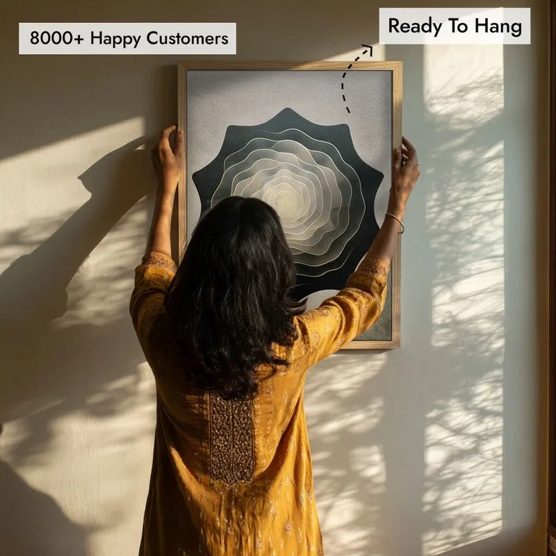 Whispering Layers Archival Paper Wall Painting With Brown Frame media 6